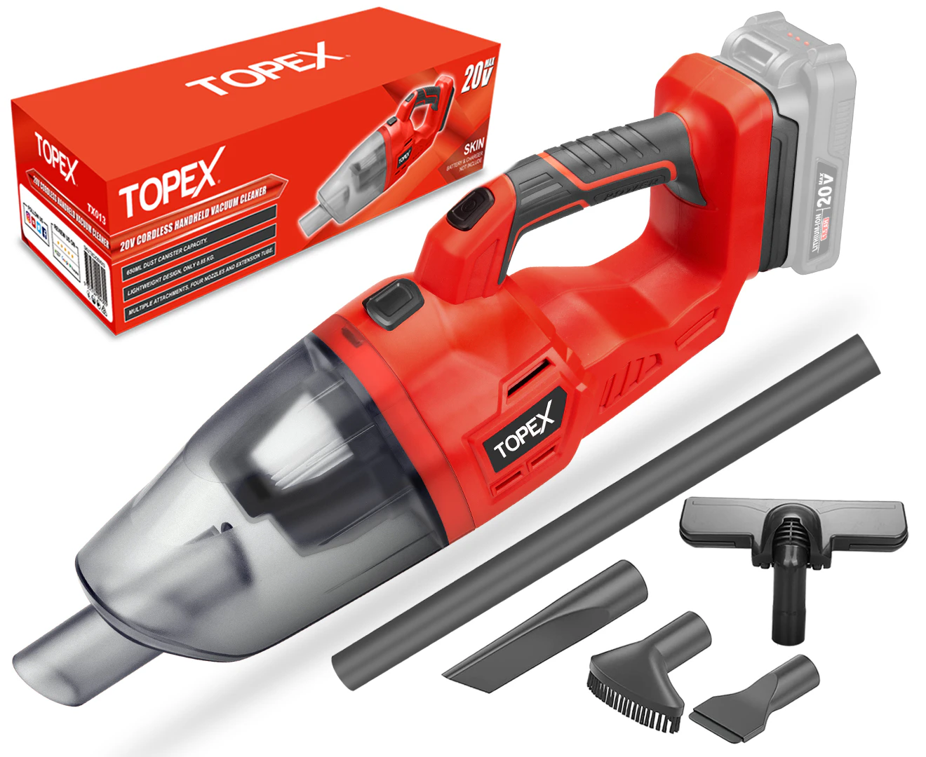 Topex 20V Cordless Handheld Vacuum Cleaner Skin for Home and Car