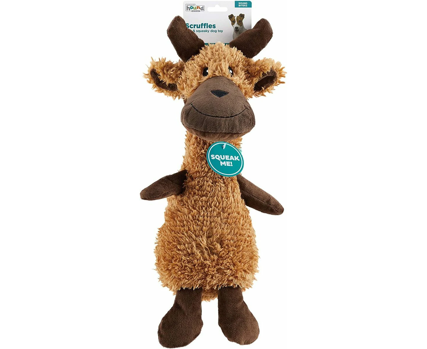 Charming Pet Scruffles Textured Squeaker Dog Toy - Moose - Large