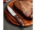 Tramontina Churrasco Jumbo Serrated Brown Curved Steak Knife 118mm Set 12