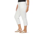 BeMe - Plus Size - Womens Jeans -  7/8 Embroidery Anglaise Jean - White