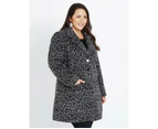 BeMe - Plus Size - Womens Coat -  Long Sleeve Leopard Coat - Animal