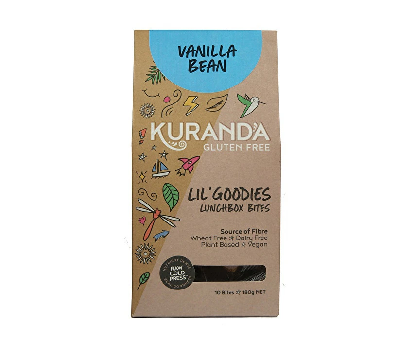 Kuranda Wholefoods Gluten Free Lil' Goodies Lunchbox Bites Vanilla Bean 18g x 10 Pack