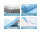 S.E. Memory Foam Mattress Topper Ventilated Cool Gel Bed Bamboo Cover 5cm Double
