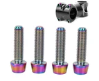 4Pcs M5*18Mm Bicycle Titanium Alloy Tape Red Bolts Mountain Bike Stem Fixed Screws