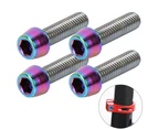 4Pcs M5*18Mm Bicycle Titanium Alloy Tape Red Bolts Mountain Bike Stem Fixed Screws
