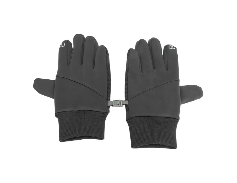 1Pair Full Finger Bicycle Gloves Touch Screen Warm Gloves For Men Women Riding Training Shooting Gray M