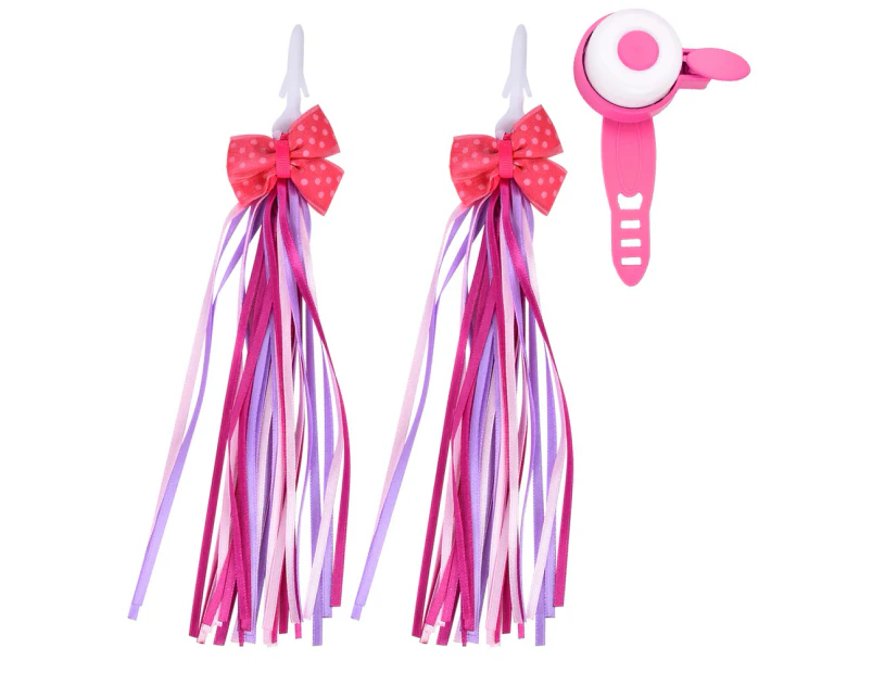 Children S Cycling Handlebar Loud Sound Ring Bell & Tassels For Bike Bicycle Pink   Pink