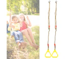 A Pair Of Adjustable Plastic Children Swing Gym Fitness Exercise Sports Hanging Ring With Rope  Yellow