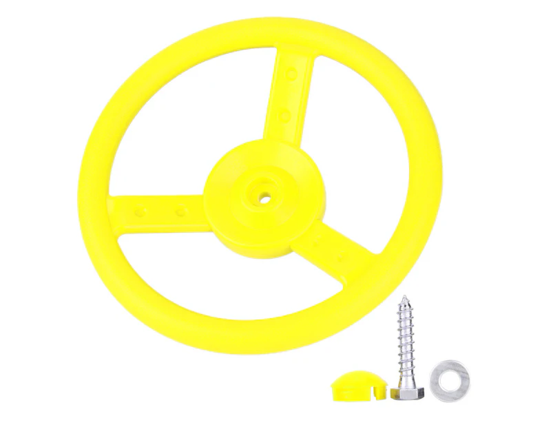 Plastic Outdoor Playground Small Steering Wheel Toy Swing Set Accessories ( Yellow)