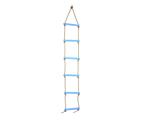 Outdoor Plastic Six Section Children S Rope Climbing Ladder Toy Exercise Equipment ( Blue)