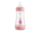 Chicco Nursing Baby Perfect5 240ml Feeding Bottle/Medium Silicone Teat 2m+ Pink