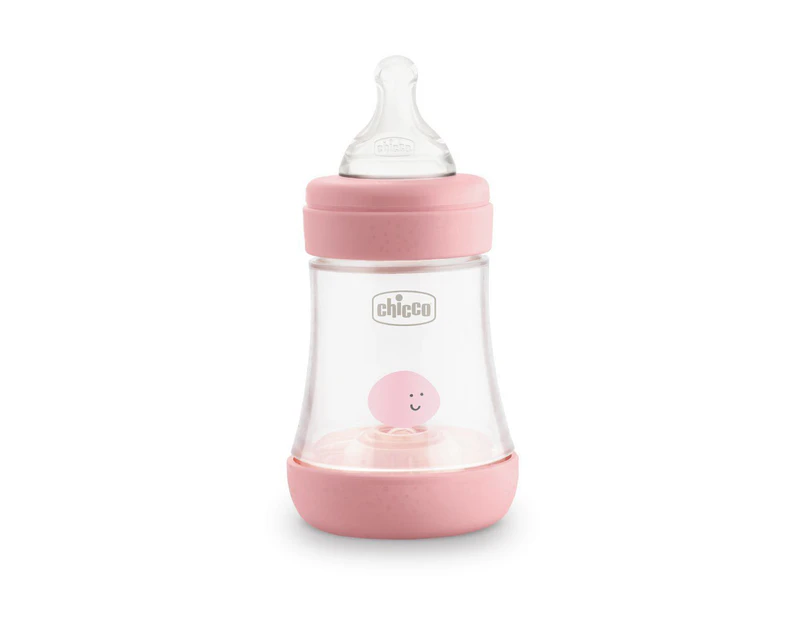 Chicco Nursing Baby Perfect5 150ml Feeding Bottle/Slow Silicone Teat 0m+ Pink