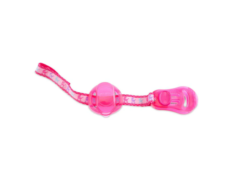 Chicco Nursing Baby/Toddler Soother Dummy Pacifier Clip & Cover w/Strap 0m+ Pink