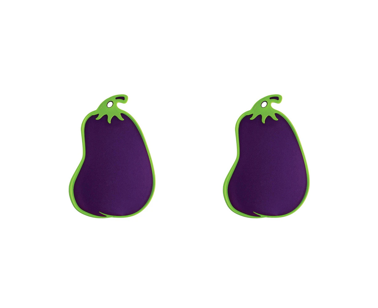 2x Dexas Cut & Serve Silicone 24x35cm Cutting Board Vegetable Chopping Eggplant