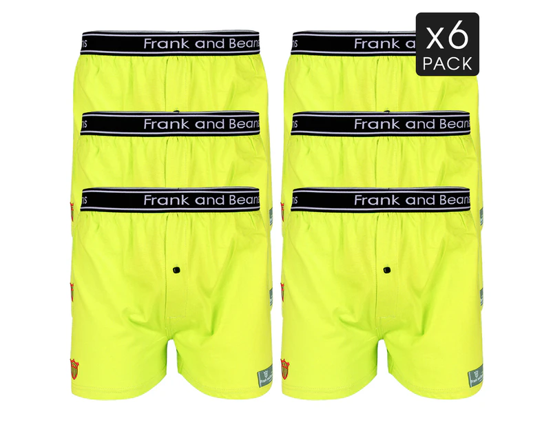 Mens Boxer Shorts 6 Pack Frank and Beans Underwear - Green