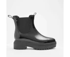 Target Womens Chunky Patent Gumboots - Black