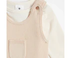 Target Baby Rib Knit Overall 2 Piece Set - Neutral