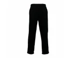 Men Fleece Lined Track Pants Track Suit Pants Casual Winter Elastic Waist - Black