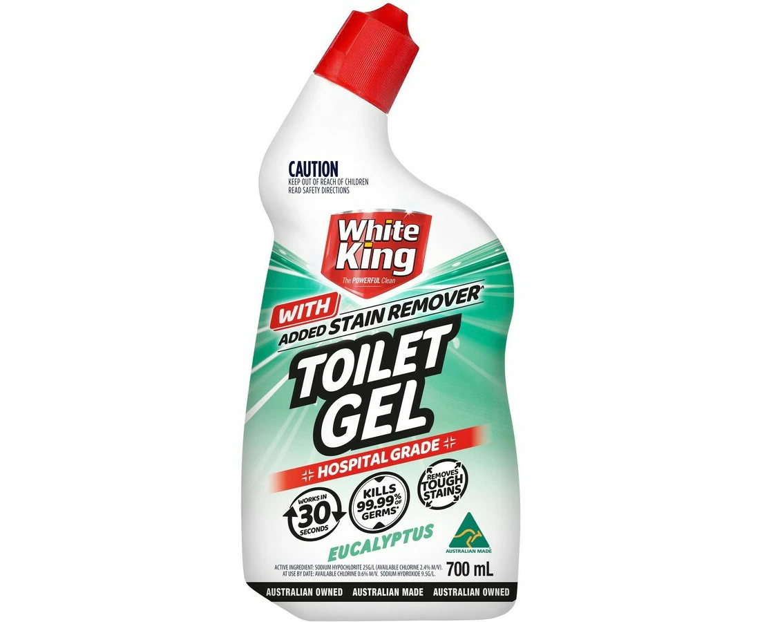 White King Toilet Gel With Added Stain Remover Eucalyptus 700mL