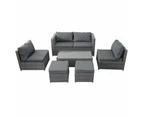 6pc Lounge Set Outdoor Furniture Rattan Wicker Chair Sofa Table Garden Patio