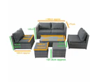 6pc Lounge Set Outdoor Furniture Rattan Wicker Chair Sofa Table Garden Patio