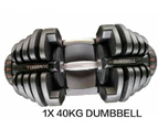 80kg Adjustable Dumbbell Set Home GYM Exercise Equipment Weight 17 weights 2x 40kg