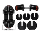 80kg Adjustable Dumbbell Set Home GYM Exercise Equipment Weight 17 weights 2x 40kg