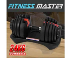 24kg Adjustable Dumbbell Home GYM Exercise Equipment Weights Fitness Workout