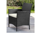 Elora 4pc Lounge Dining Set Outdoor Furniture Rattan Wicker Chair Table Garden Patio Balcony