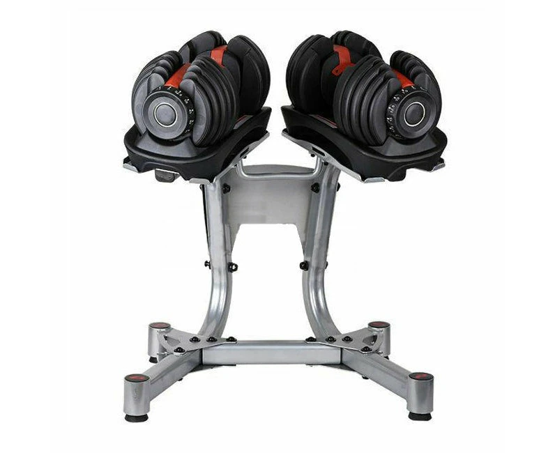 48kg Adjustable Dumbbell Set w Stand Home GYM Exercise Equipment Weights