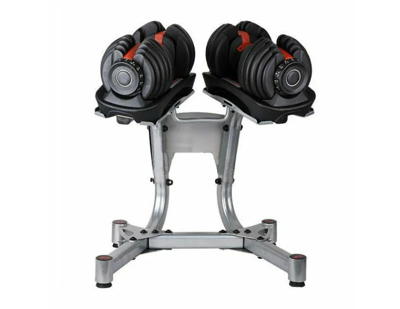 48kg Adjustable Dumbbell Set w Stand Home GYM Exercise Equipment Weights