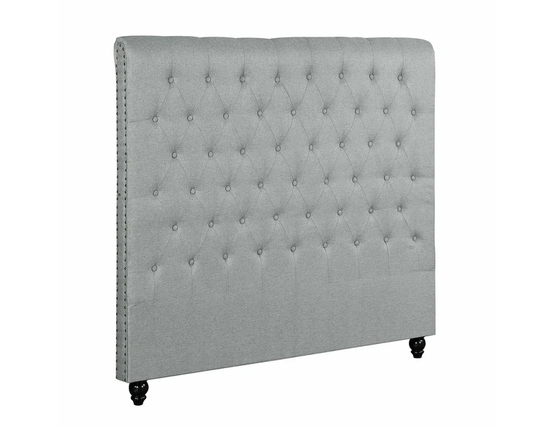 Foret Bed Head King Size Upholstered Headboard Bedhead Frame Fabric Grey