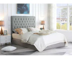 Foret Bed Head King Size Upholstered Headboard Bedhead Frame Fabric Grey