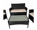 Elora 4pc Lounge Dining Set Outdoor Furniture Rattan Wicker Chair Table Garden Patio Balcony