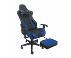 Blue Color High Back Executive Gaming Chair w Footrest Office Computer Seating Racer Recliner Chairs