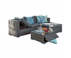 3pc Lounge Set Outdoor Furniture Rattan Wicker Chair Sofa Table Garden Patio