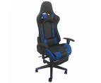 Blue Color High Back Executive Gaming Chair w Footrest Office Computer Seating Racer Recliner Chairs