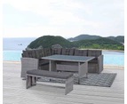 4pc Corner Lounge Set Outdoor Furniture Rattan Wicker Chair Sofa Table Garden Patio