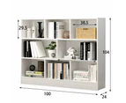 Foret Bookshelf Bookcase Book Shelf Display Shelves Storage Stand Rack Cabinet White 100cm