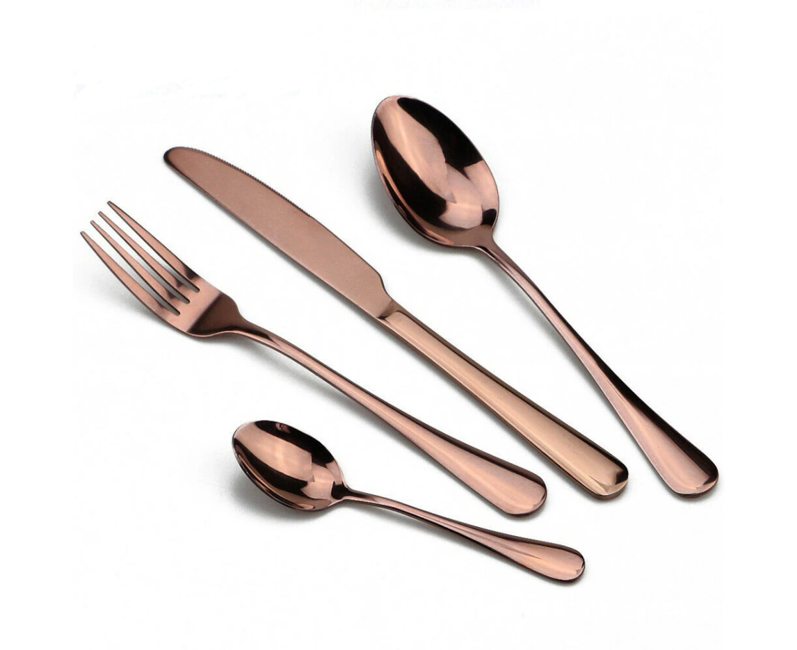 Cutlery Set Rose Gold 60 pcs Stainless Steel Knife Fork Spoon Stylish Teaspoon Kitchen