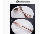 Cutlery Set Rose Gold 60 pcs Stainless Steel Knife Fork Spoon Stylish Teaspoon Kitchen