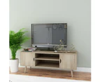 Foret TV Cabinet Stand Entertainment Unit Storage Open Shelf Furniture 110cm Oak