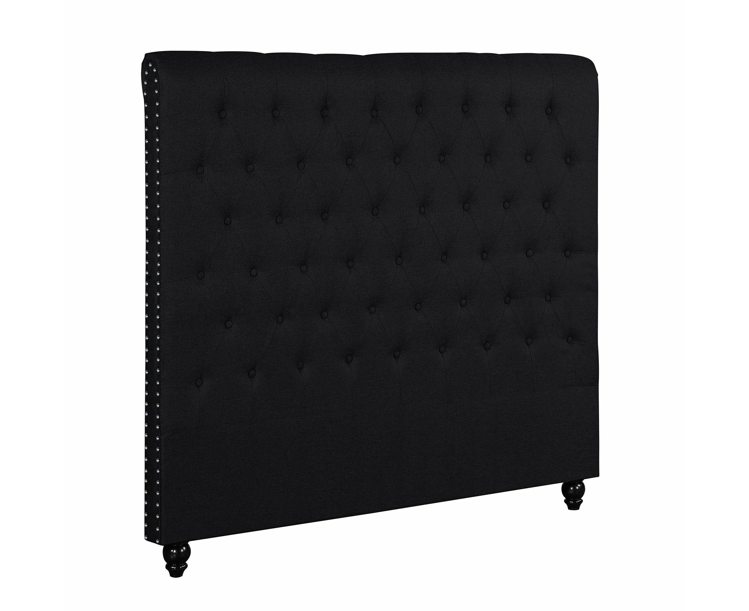 Foret Bed Head King Size Upholstered Headboard Bedhead Frame Fabric Black