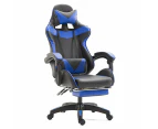 Blue Colour High Back Executive Office Gaming Chair Footrest Computer Seat Racer Recliner