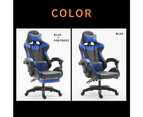 Blue Colour High Back Executive Office Gaming Chair Footrest Computer Seat Racer Recliner