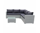 4pc Lounge Set Outdoor Sofa Furniture Rattan Wicker Corner w Table Garden Patio