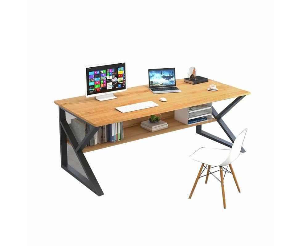 Foret Computer Desk Study Home Office Table Student Workstation Shelf Storage