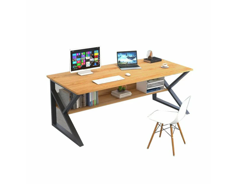 Foret Computer Desk Study Home Office Table Student Workstation Shelf Storage