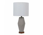 Table Lamp Desk Lamps Bedside Side Light Reading Grey Ceramic Blend Wooden Lighting
