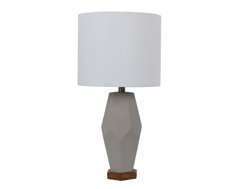 Table Lamp Desk Lamps Bedside Side Light Reading Grey Ceramic Blend Wooden Lighting